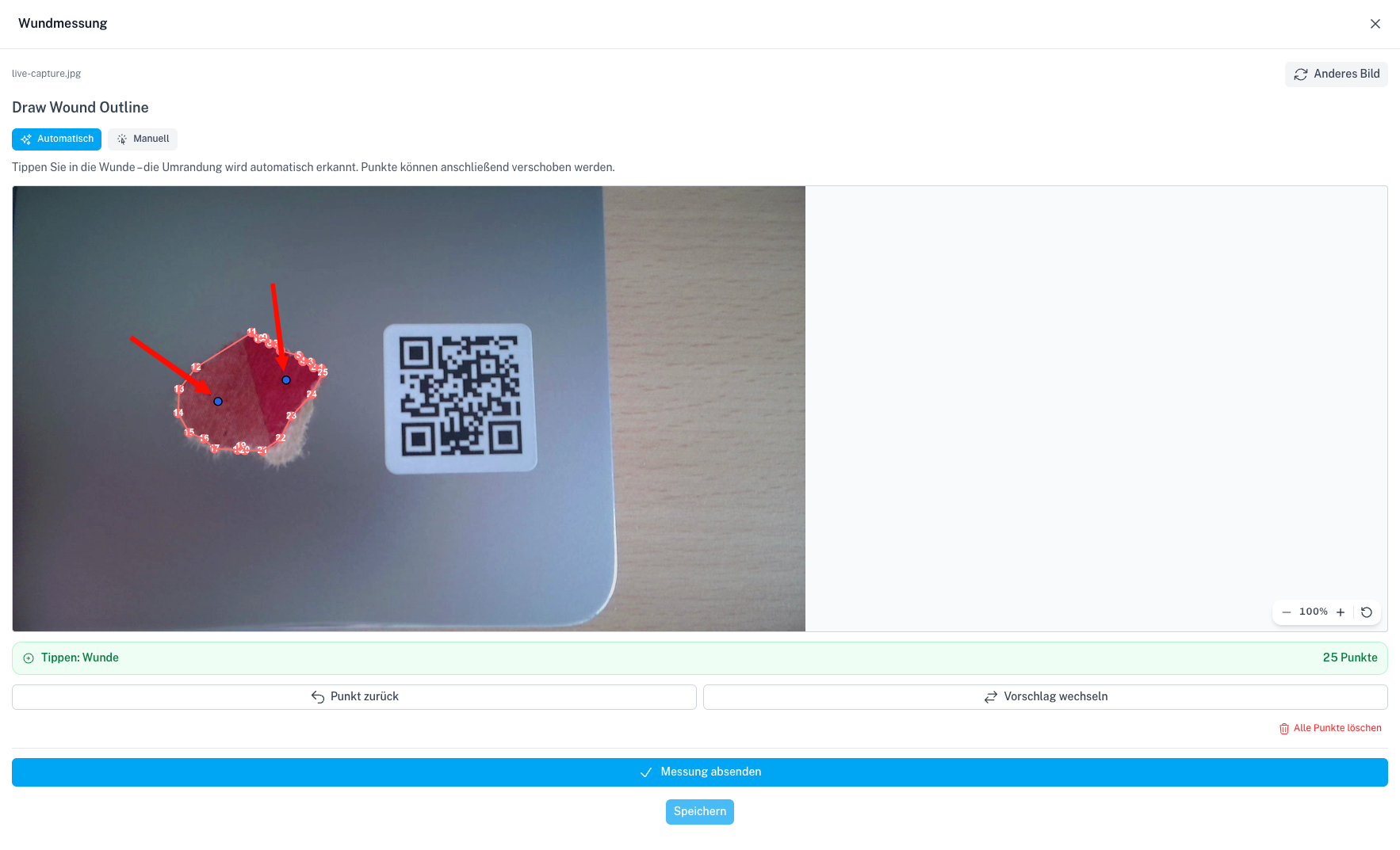 Wound Behandlung Modal Screenshot