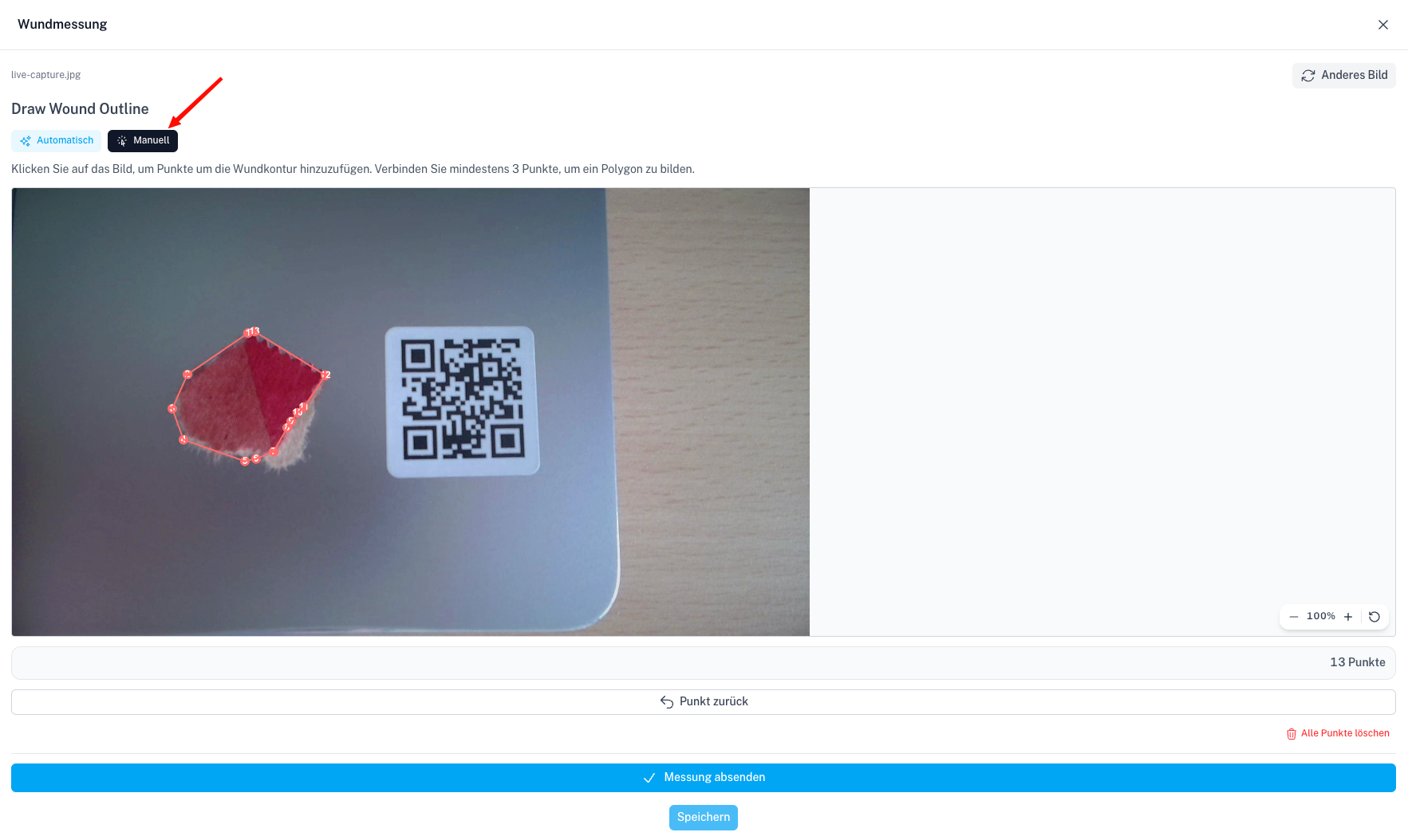 Wound Behandlung Modal Screenshot