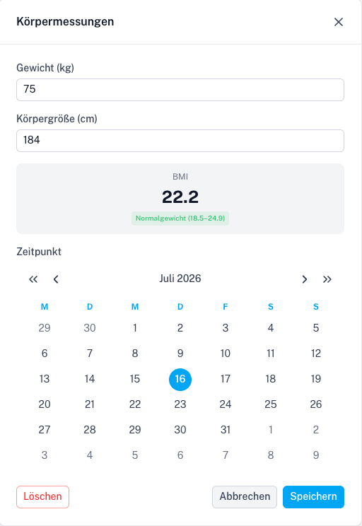 Wound Status Modal Screenshot