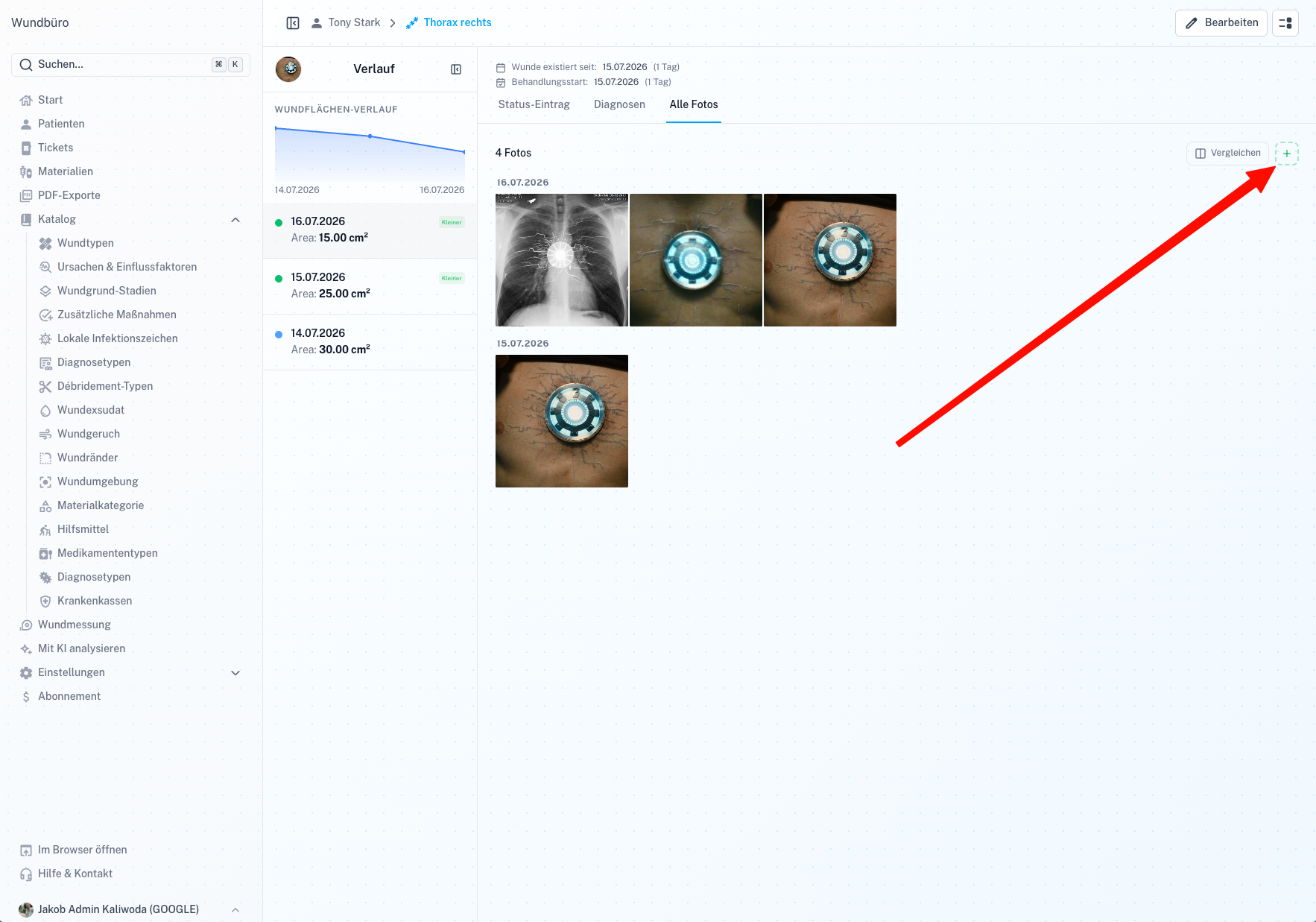 Wound Behandlung Modal Screenshot