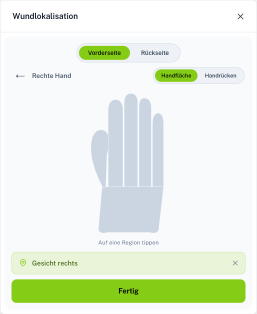 Wound Status Modal Screenshot